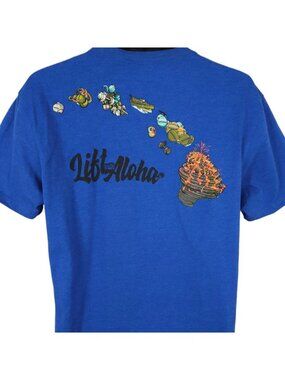 Project X Hawaii T Shirt Mens Size Large Blue Lift With Aloha Fitness Workout
